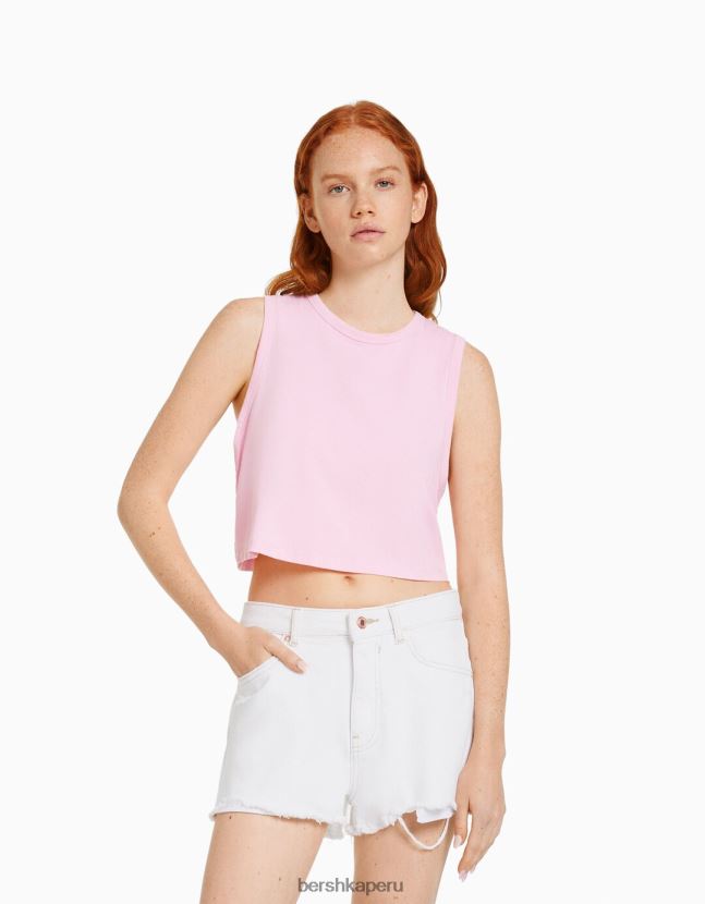 blanco Bershka unisexo shorts de mezclilla rotos vintage 806J6B4054
