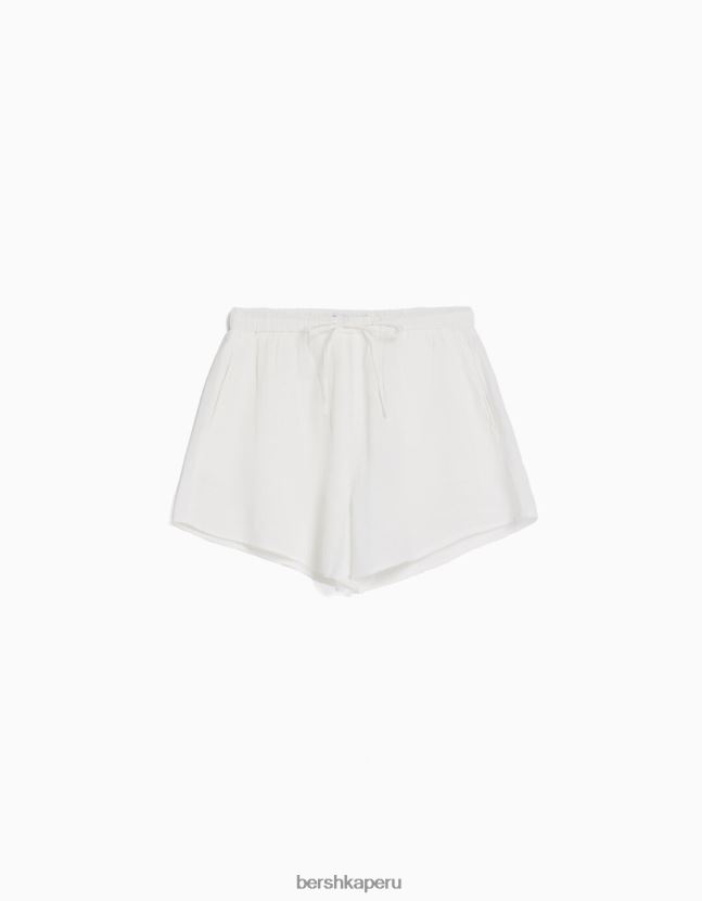 blanquecino Bershka unisexo shorts rústicos con elástico fruncido 806J6B4031