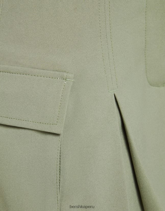 caqui Bershka unisexo falda pantalón cargo de sastre con bolsillos 806J6B4037