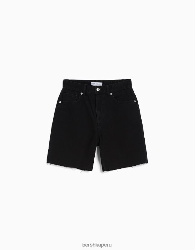 negro Bershka unisexo bermudas de mezclilla vintage 806J6B4022