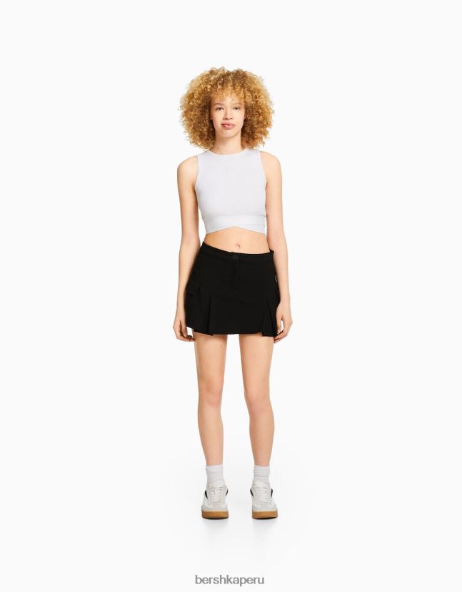 negro Bershka unisexo falda pantalón cargo de sastre con bolsillos 806J6B4038