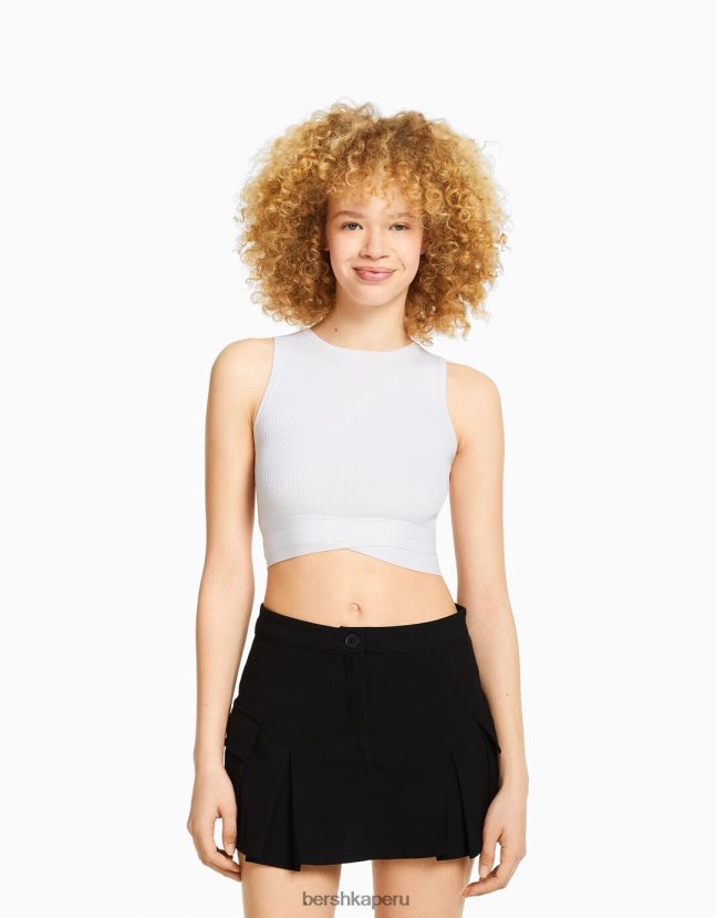 negro Bershka unisexo falda pantalón cargo de sastre con bolsillos 806J6B4038