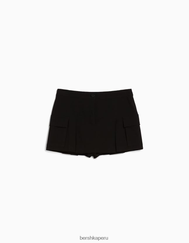 negro Bershka unisexo falda pantalón cargo de sastre con bolsillos 806J6B4038