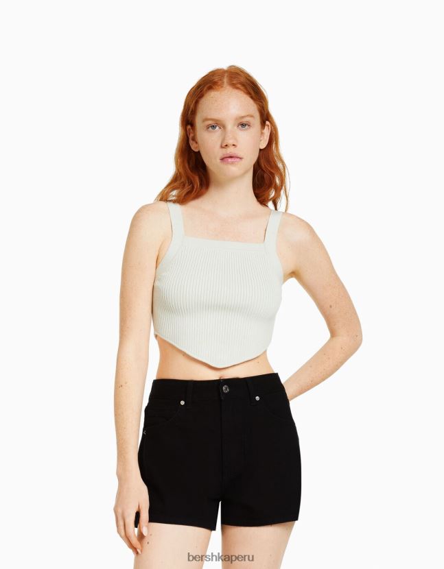 negro Bershka unisexo shorts de mezclilla mom fit 806J6B4020