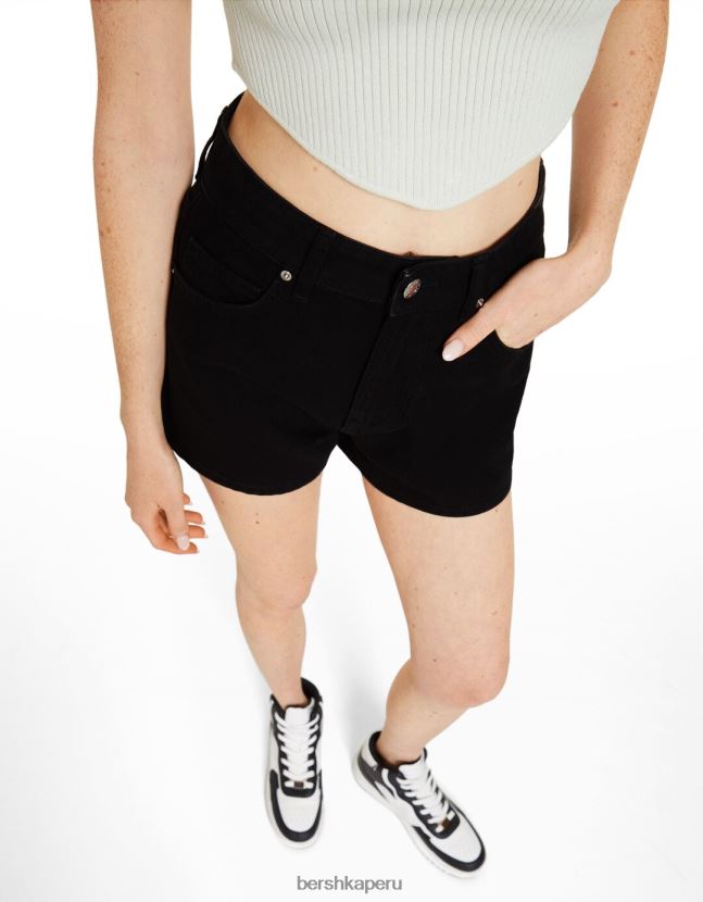 negro Bershka unisexo shorts de mezclilla mom fit 806J6B4020