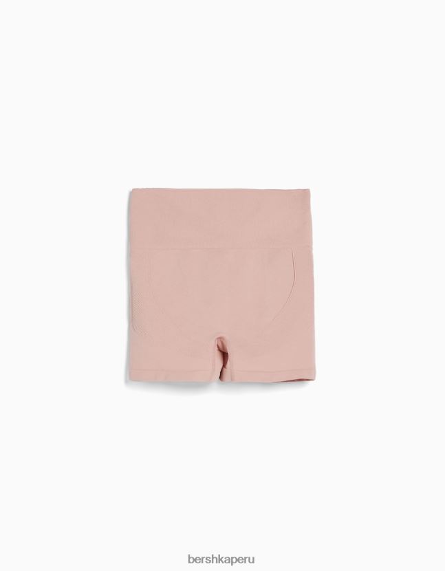 rosa Bershka unisexo shorts tipo legging push up sin costuras 806J6B4013