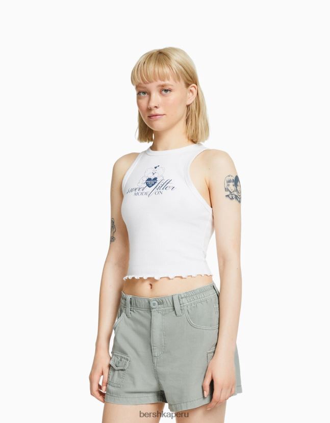 verde Bershka unisexo bermudas multi cargo de algodón 806J6B4040