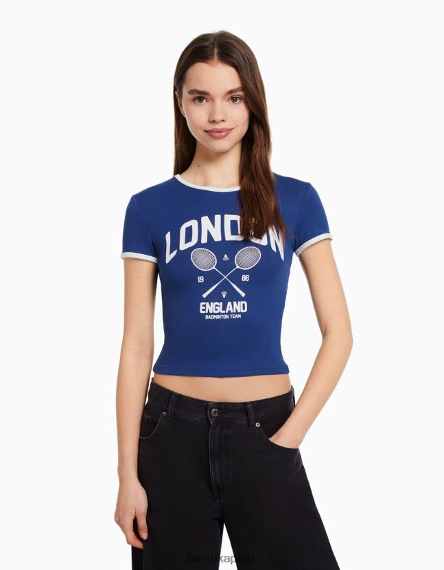 Armada Bershka unisexo camiseta de manga corta con estampado 806J6B3737