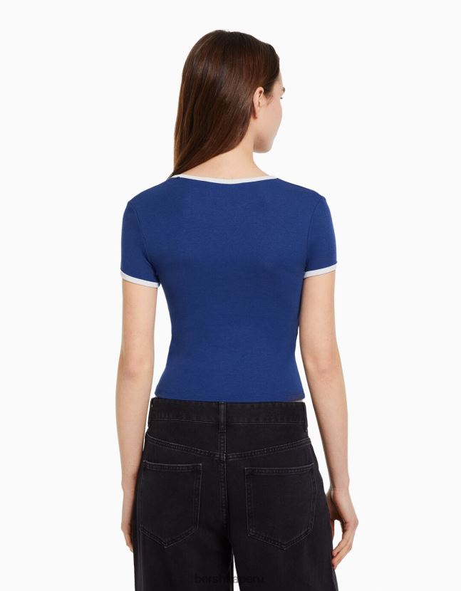 Armada Bershka unisexo camiseta de manga corta con estampado 806J6B3737