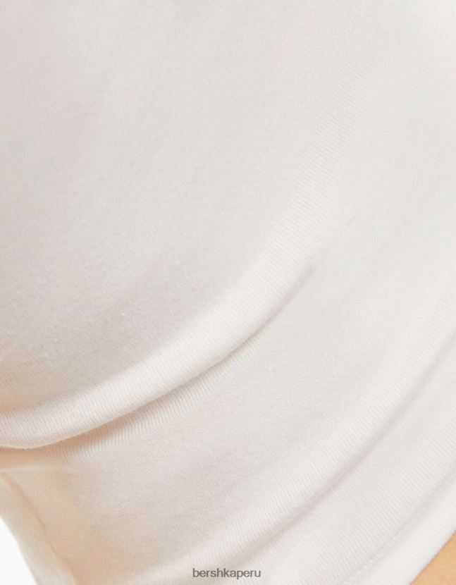 blanco Bershka unisexo top bandeau con estampado metálico 806J6B3696