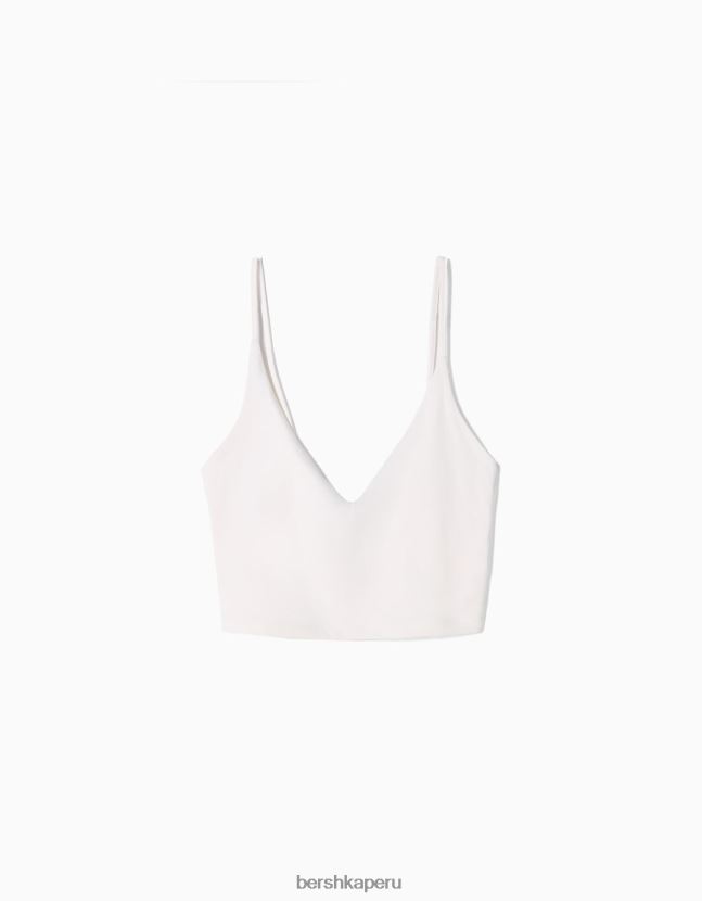 blanco Bershka unisexo top corto con tiras 806J6B3756