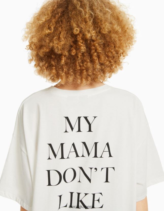 blanquecino Bershka unisexo camiseta de manga corta con estampado de justin bieber 806J6B3706
