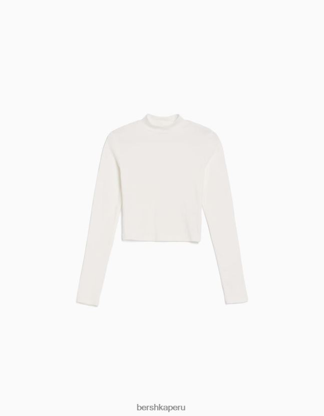 blanquecino Bershka unisexo camiseta de manga larga con cuello alto 806J6B3819