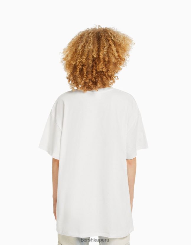 blanquecino Bershka unisexo camiseta tupac de manga corta de ajuste regular 806J6B3707