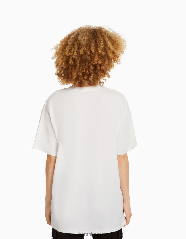 blanquecino Bershka unisexo playera de manga corta con estampado dua lipa 806J6B3708