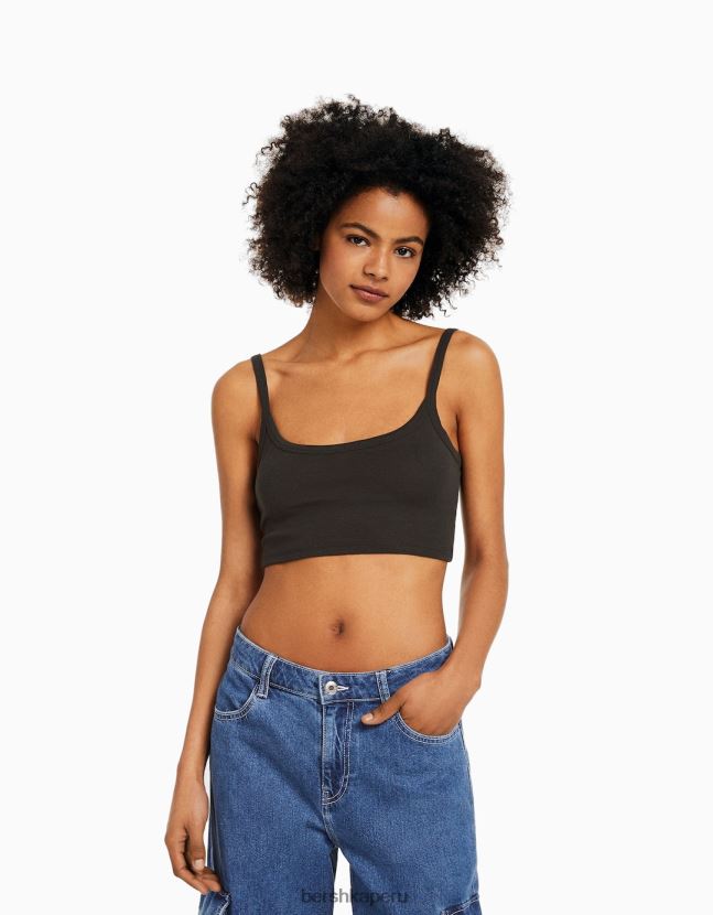 gris oscuro Bershka unisexo camiseta sin mangas corta 806J6B3752