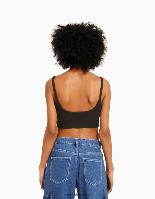 gris oscuro Bershka unisexo camiseta sin mangas corta 806J6B3752