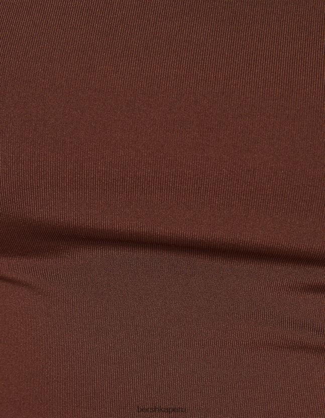 marrón Bershka unisexo top corto asimétrico con tirantes 806J6B3857