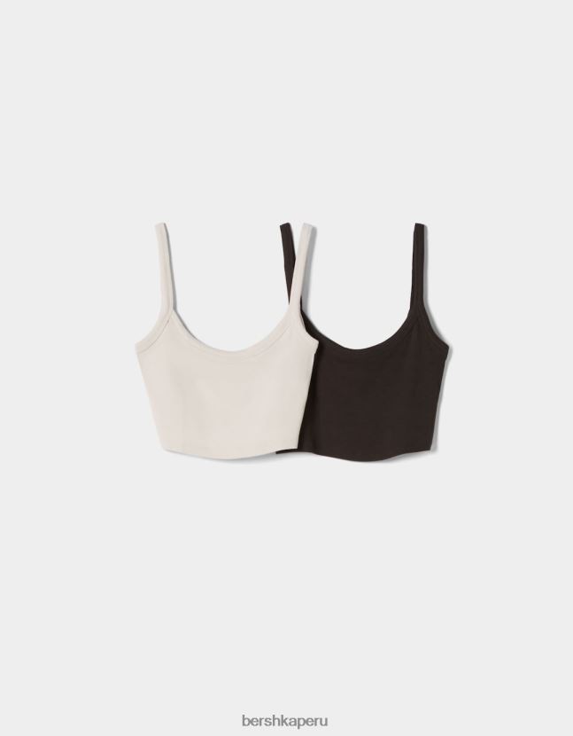 multicolor Bershka unisexo pack de 2 crop tops de tiras 806J6B3723