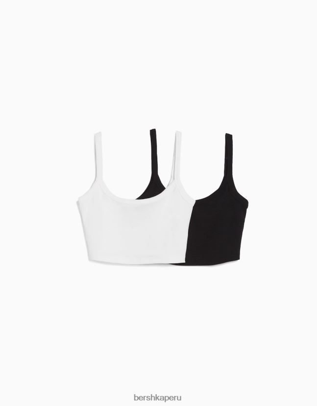 multicolor Bershka unisexo pack de 2 crop tops de tiras 806J6B3725