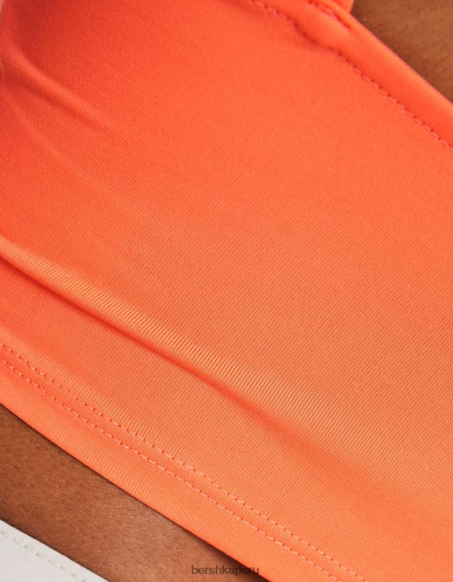 naranja Bershka unisexo top corto con tiras 806J6B3758