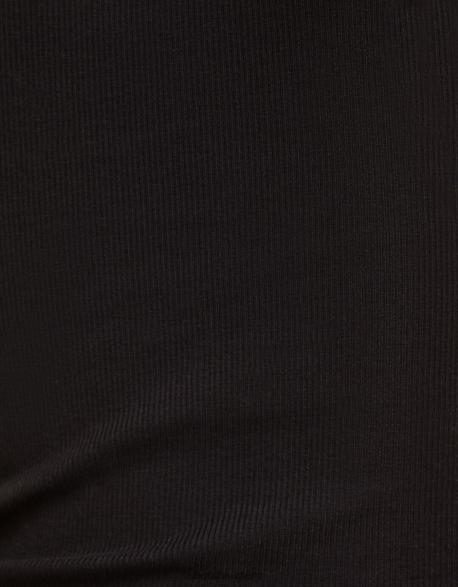 negro Bershka unisexo camiseta de canalé manga corta 806J6B3722
