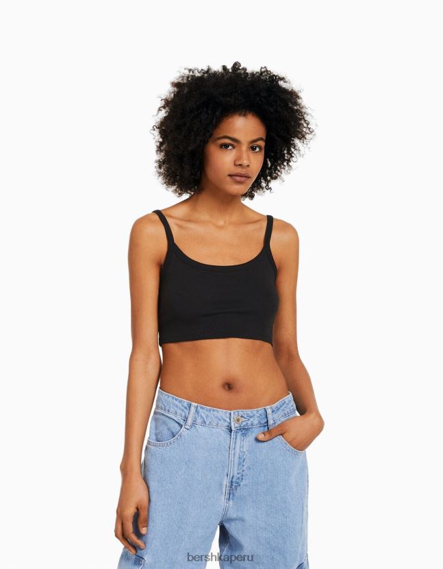 negro Bershka unisexo camiseta sin mangas corta 806J6B3749