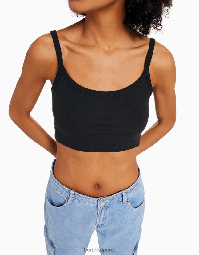 negro Bershka unisexo camiseta sin mangas corta 806J6B3749