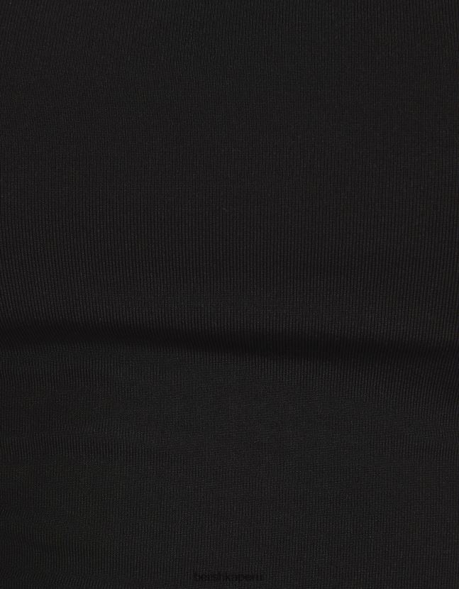 negro Bershka unisexo top corto asimétrico con tirantes 806J6B3855