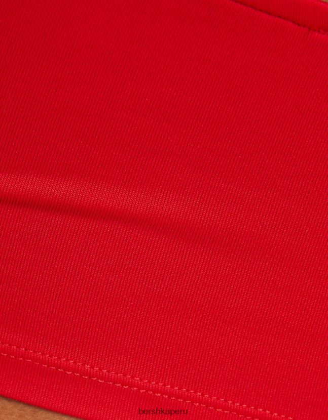rojo Bershka unisexo top corto con tiras 806J6B3759