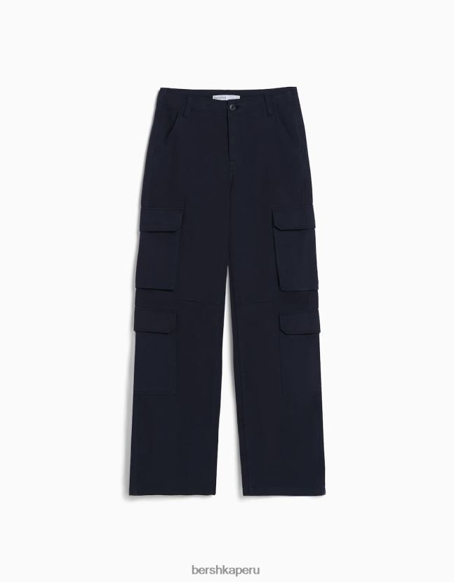 Armada Bershka unisexo pantalones cargo de sarga ajustables con múltiples bolsillos 806J6B3877