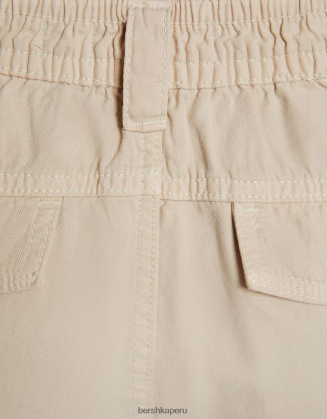 arena Bershka unisexo joggers de algodón con cintura fruncida y bolsillos 806J6B3891