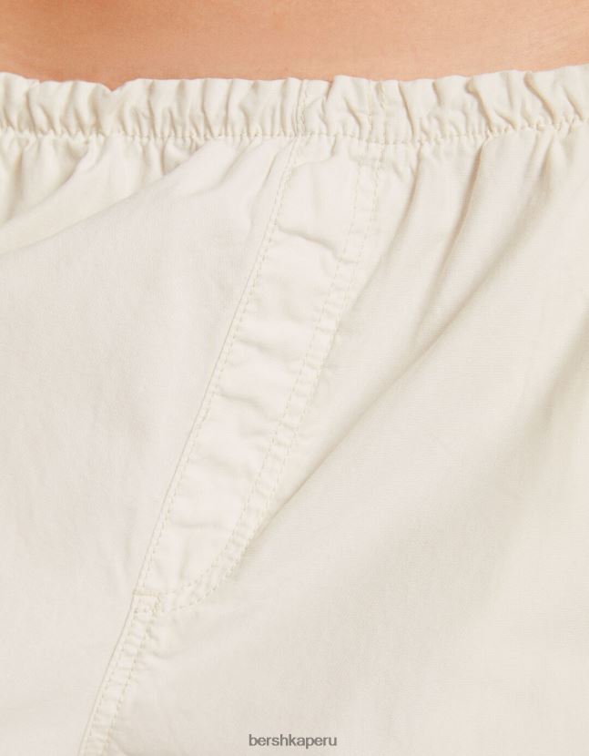 blanquecino Bershka unisexo pantalones de paracaídas de carga 806J6B3901