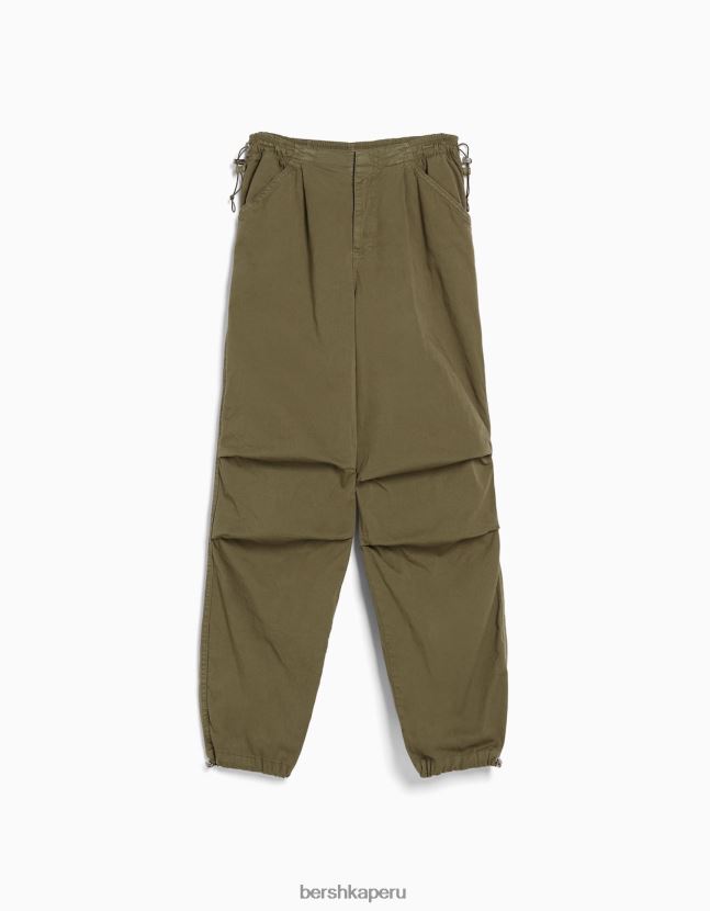 caqui Bershka unisexo pantalones de chándal de paracaídas holgados 806J6B3886