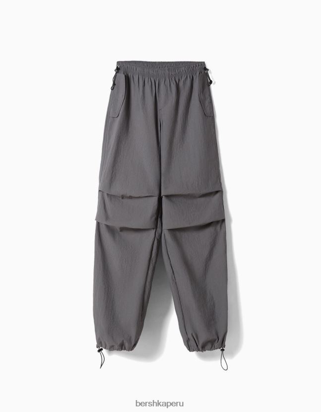 gris Bershka unisexo joggers de paracaídas de nailon 806J6B3895