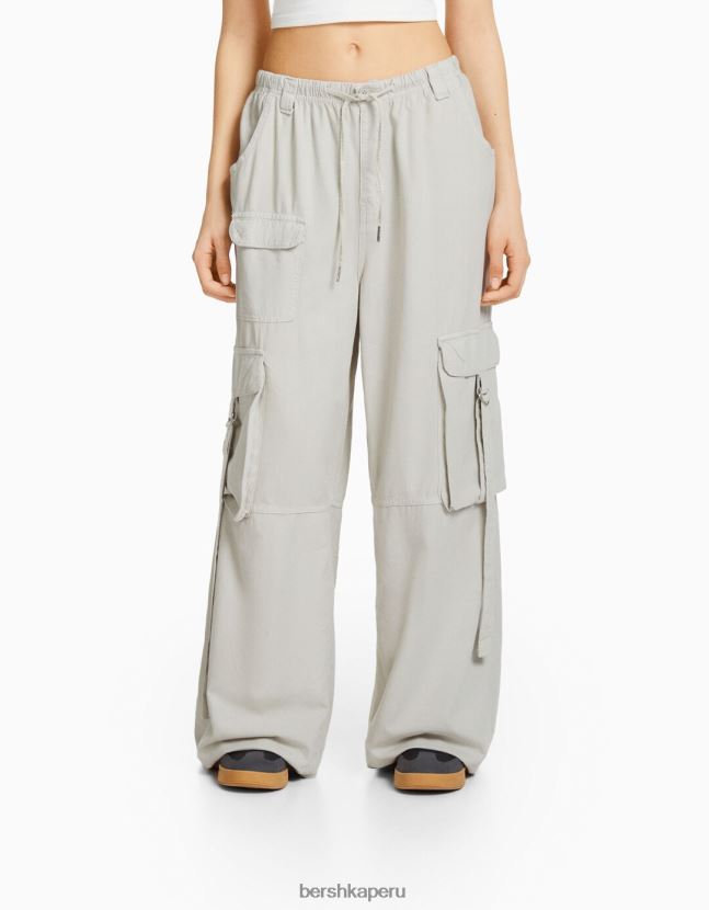 gris Bershka unisexo pantalones cargo de pulpo rústico 806J6B3888