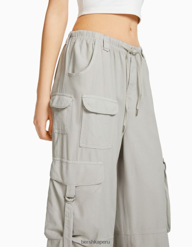 gris Bershka unisexo pantalones cargo de pulpo rústico 806J6B3888
