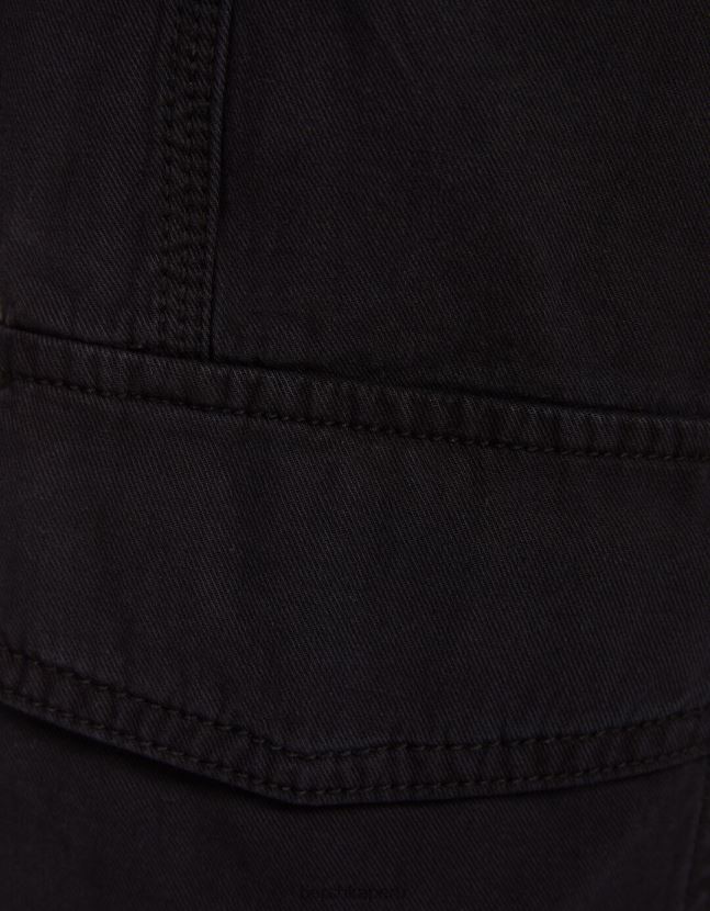 negro Bershka unisexo joggers de algodón con cintura fruncida y bolsillos 806J6B3890