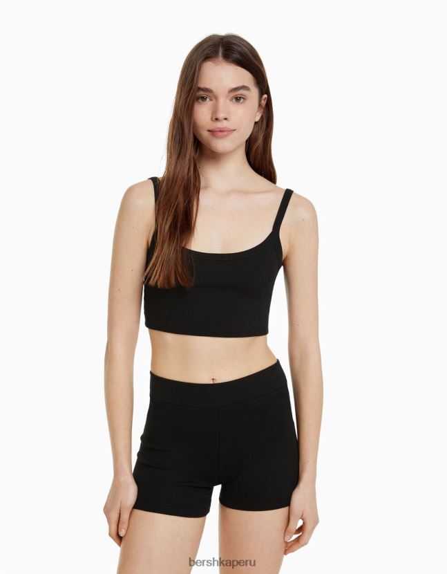 negro Bershka unisexo pantalones cortos culotte 806J6B3883