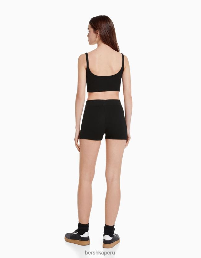 negro Bershka unisexo pantalones cortos culotte 806J6B3883
