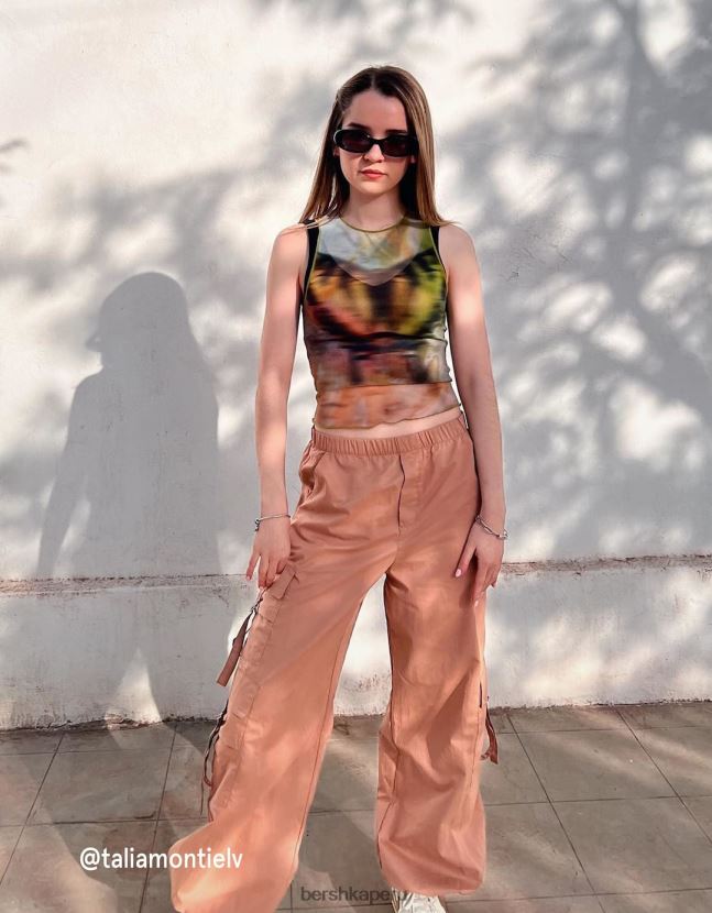 rosa Bershka unisexo pantalones de paracaídas de carga 806J6B3900