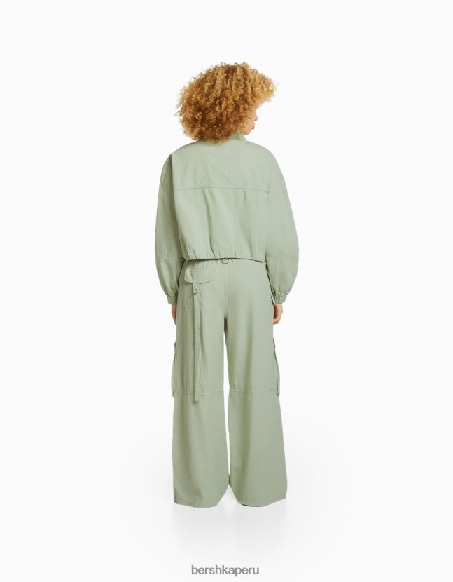 verde Bershka unisexo pantalones cargo de pulpo rústico 806J6B3887