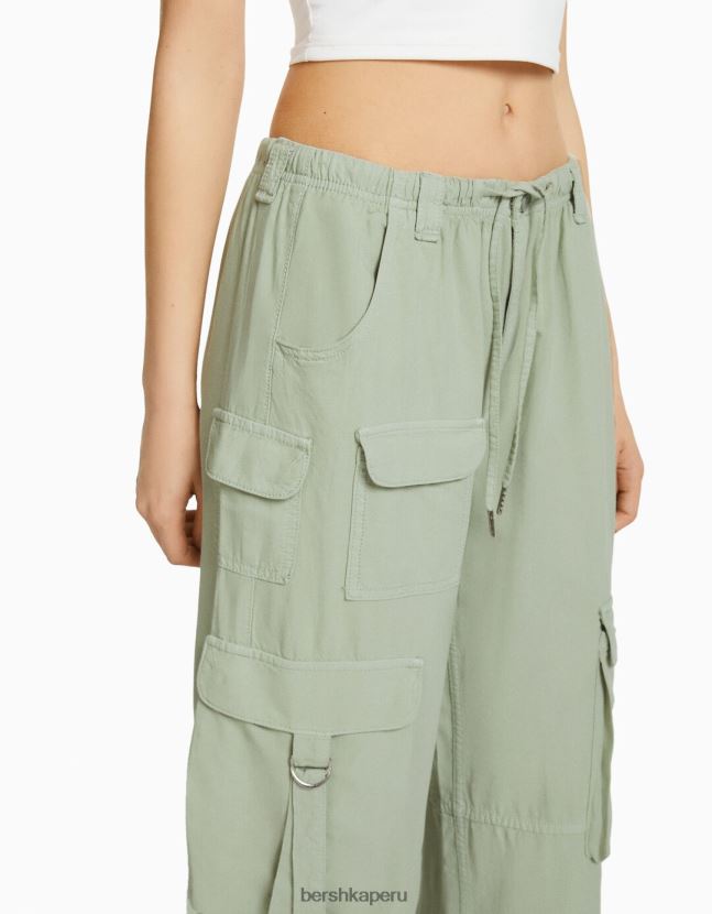 verde Bershka unisexo pantalones cargo de pulpo rústico 806J6B3887