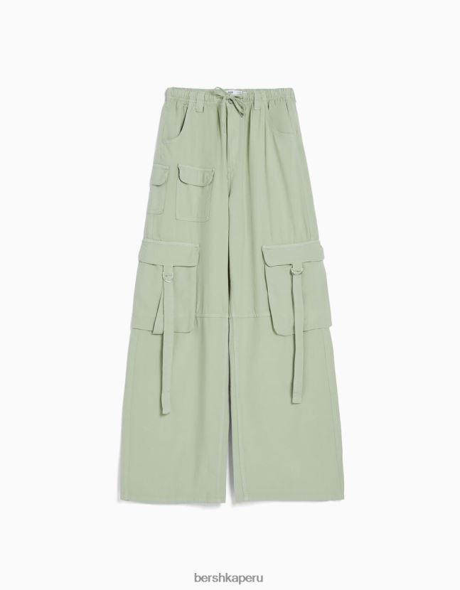verde Bershka unisexo pantalones cargo de pulpo rústico 806J6B3887