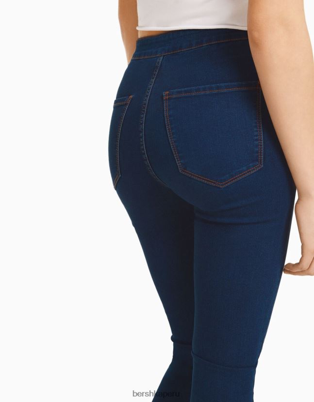 azul Bershka unisexo leggins de mezclilla con tiro superalto 806J6B3934
