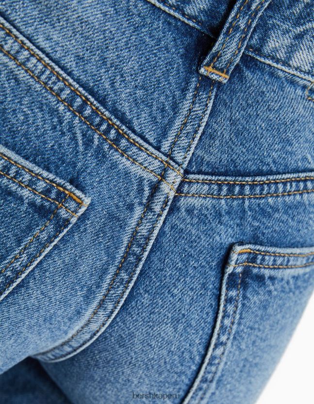azul Bershka unisexo vaqueros anchos rotos de los 90 806J6B3957