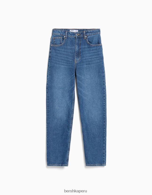 azul Bershka unisexo vaqueros mom slim de corte cómodo 806J6B3918