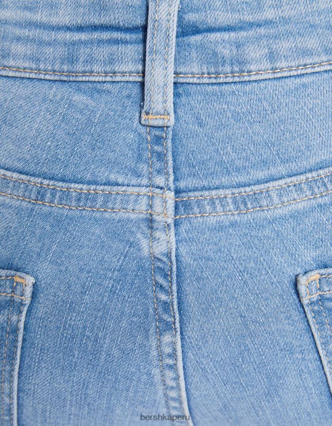 azul claro Bershka unisexo vaqueros boot-cut de cintura baja 806J6B3954