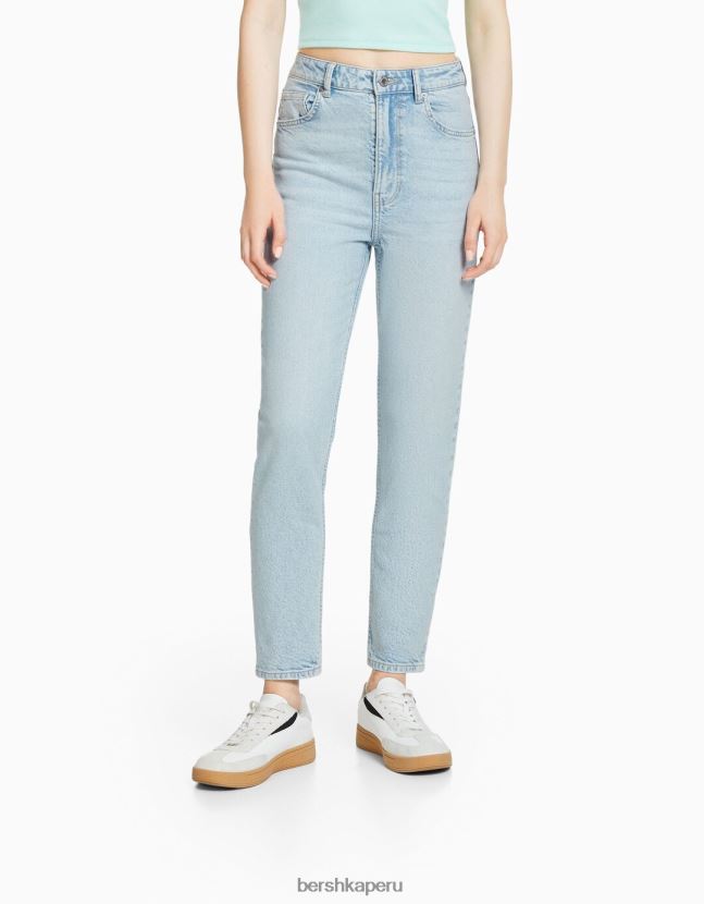 azul claro Bershka unisexo vaqueros mom slim de corte cómodo 806J6B3919