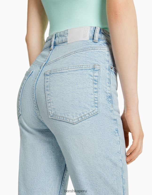azul claro Bershka unisexo vaqueros mom slim de corte cómodo 806J6B3919